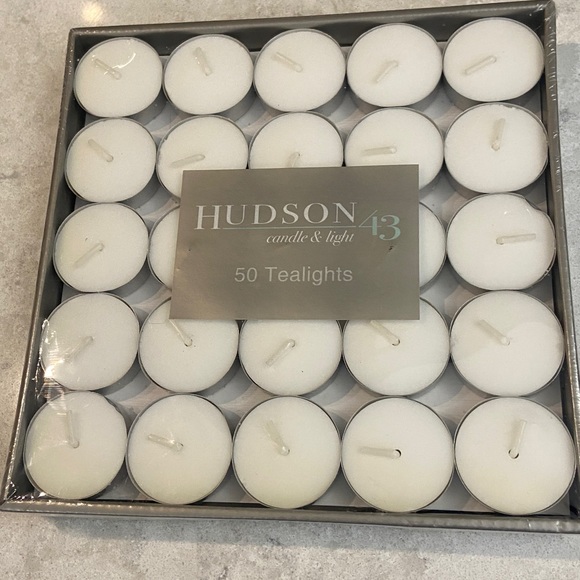 Bundle of candles: 2 Metallic 4" Pillar Candles, and 50 White Tealights. NEW! - Picture 6 of 7